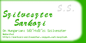 szilveszter sarkozi business card